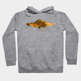 Chicago City Skyline - Orange Brown Watercolor silhouette on White Background Hoodie